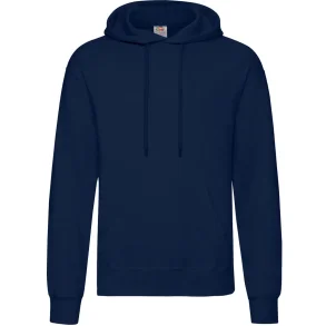 Fruit of the Loom Hoodie Navy incl skolelogo og navn KE